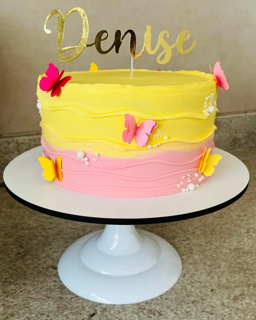 Bolo de Borboleta Amarelo 4